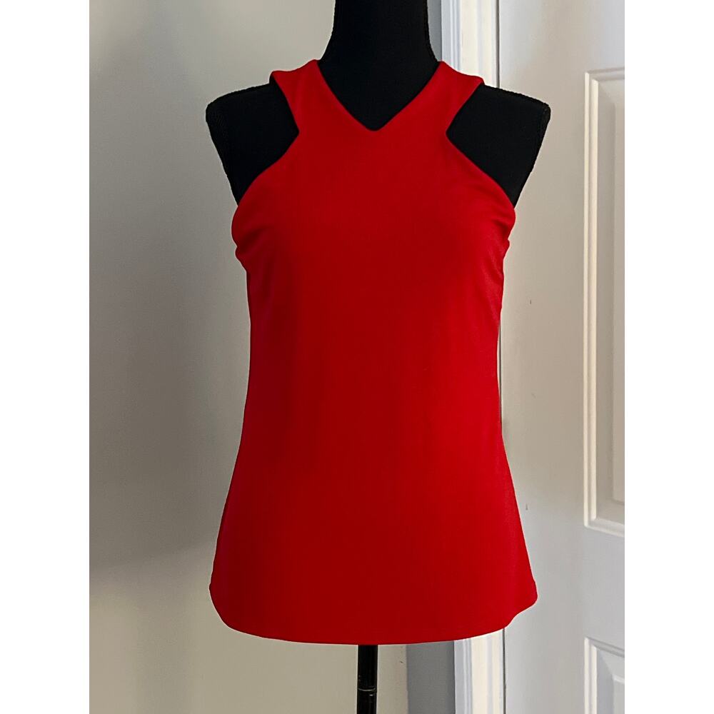 Lauren Ralph Lauren Petites Cris Cross neckline sleeveless blouse top PM